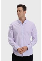Camisa Hombre Slim Fit Rayas Lila