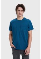Polera Hombre Con Bolsillo Azul