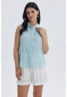 Blusa Mujer Abotonada Rapport Celeste