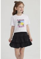 Polera Niña Ajustador Costado Blanco