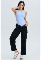 Pantalón Mujer Cargo Cortes Negro