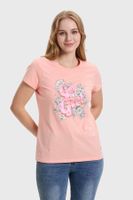 Polera Mujer Básica Print Damasco