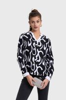 Blusa Mujer Escote V Print Negro