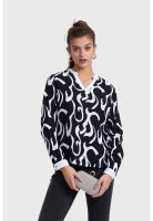 Blusa Mujer Escote V Print Negro