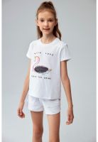 Polera Niña Textura Blanco