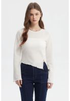 Polera Mujer Abertura Costado Crudo