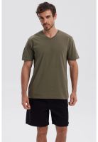 Polera Hombre Básica Verde Militar