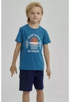 Polera Niño Básica Estampada Petróleo