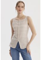 Polera Mujer Cuello Cuadrado Arena