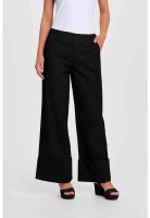 Pantalón Mujer Sastrero Basta Ancha Negro