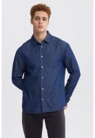 Camisa Hombre Cuello Camisero Azul - ll