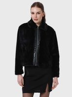 Polar Mujer Cierre Efecto Cuero