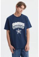 Polera Hombre Regular Fit Print College Azul