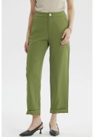 Pantalón Mujer Sastrero Dobladillo Basta Verde Olivo