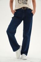 Jeans Mujer Flare Tiro Alto Azul Oscuro