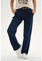 Jeans Mujer Flare Tiro Alto Azul Oscuro