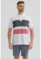 Polera Hombre Franjas Horizontales Rojo