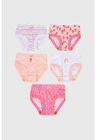 Calzón Niña Pack 5 Full Print Palo Rosa