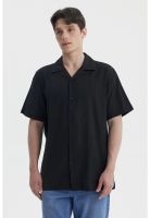 Camisa Hombre Slim Cuello Camisero Negro- ll