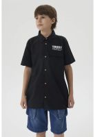 Camisa Niño Print Popelina Negro