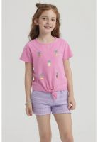 Polera Niña Nudo Rosado