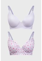 Sostén Mujer Bipack Estampado Liso Fucsia