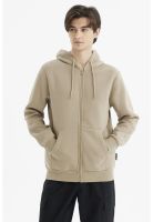 Polerón Hombre Full Zipper Basico Kaki