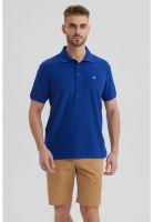 Polera Hombre Piqué Básica Lisa Azulino