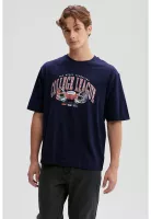 Polera Hombre Print Central Azul