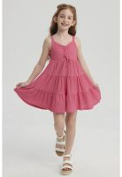 Vestido Niña Toddler Textura Fucsia