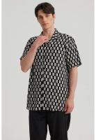 Camisa Hombre Cuello Cubano Rapport Negro