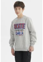 Polerón Niño Básico Teen Gris Melange