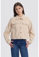 Chaqueta Niña Slim Cuello Camisero Beige