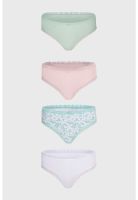 Calzón Mujer 4 Pack Bikini Print Palo Rosa