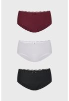 Calzón Mujer Tripack Pantaleta Detalle Encaje Café