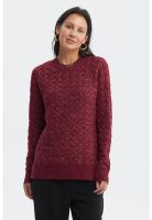 Sweater Mujer Calado Rojo