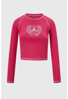 Polera Niña Estampado Fucsia