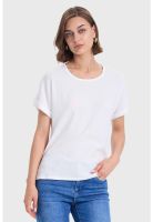 Polera Mujer Dobladillo En Manga Crudo