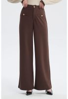 Pantalón Mujer Wide Leg Chocolate