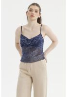 Peto Mujer Diseño En Espalda Azul Oscuro