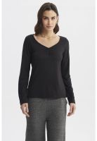 Polera Mujer Ajustado Cuello V Negro - ll