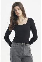 Polera Mujer Cuello Redondo Negro