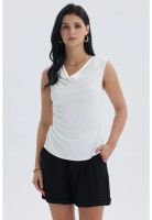Polera Mujer Cuello Espalda Crudo
