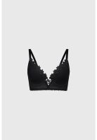 Sostén Mujer Mesh Detalle Macramé Negro