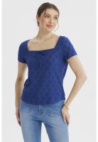 Polera Mujer Ajustado Azul Claro