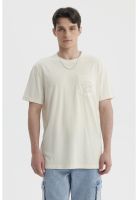 Polera Hombre Con Bolsillo Print Beige Claro