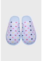 Pantufla Mujer Estampado Celeste