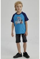 Polera Niño Raglan Print Azul Claro