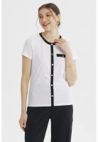 Polera Mujer Abotonado Falso Blanco