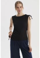 Polera Mujer Costado Amarra Negro